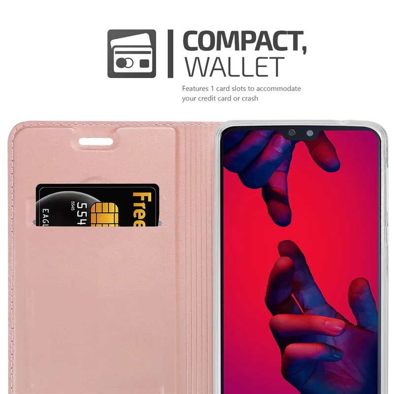Cadorabo Hülle kompatibel mit Huawei P20 PRO / P20 PLUS Schutzhülle mit Magnetverschluss, Standfunktion und Kartenfach