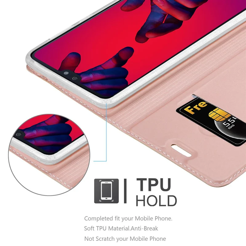 Cadorabo Hülle kompatibel mit Huawei P20 PRO / P20 PLUS Schutzhülle mit Magnetverschluss, Standfunktion und Kartenfach