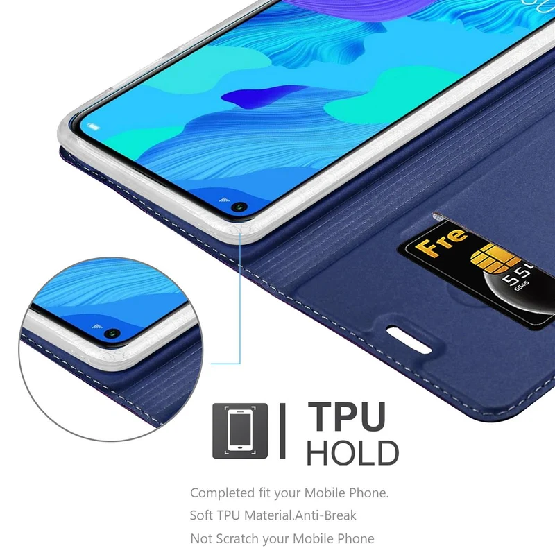 Cadorabo Hülle kompatibel mit Honor 20 / 20S / Huawei NOVA 5T Schutzhülle mit Magnetverschluss, Standfunktion und Kartenfach
