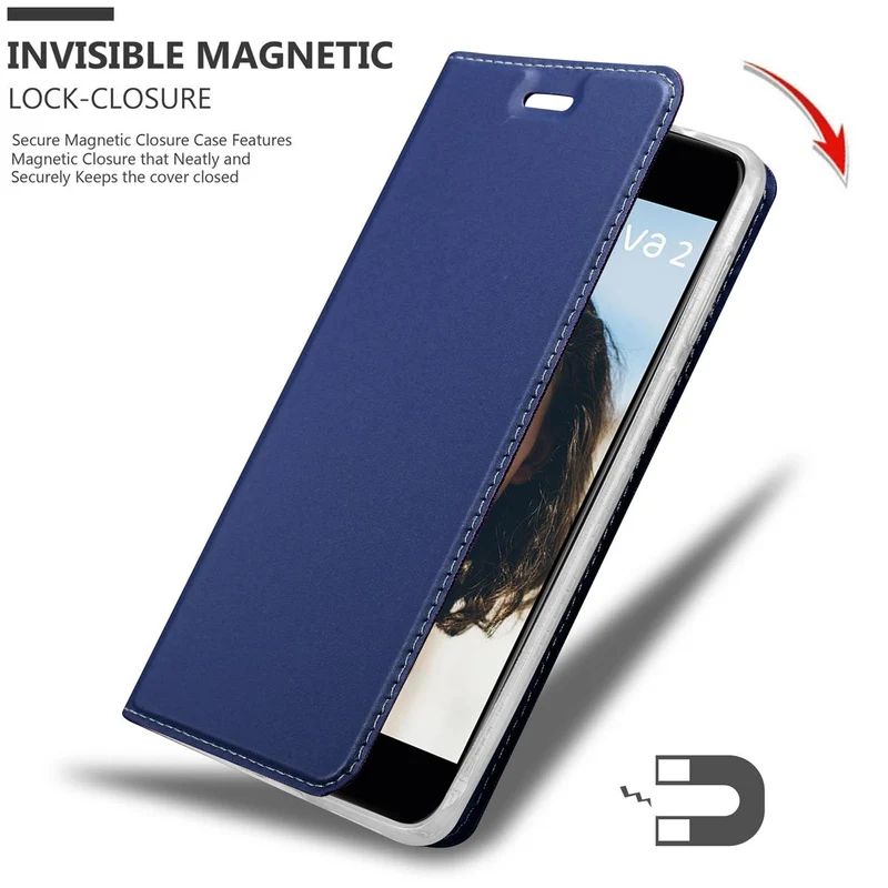 Cadorabo Hülle kompatibel mit Huawei NOVA 2 Schutzhülle mit Magnetverschluss, Standfunktion und Kartenfach