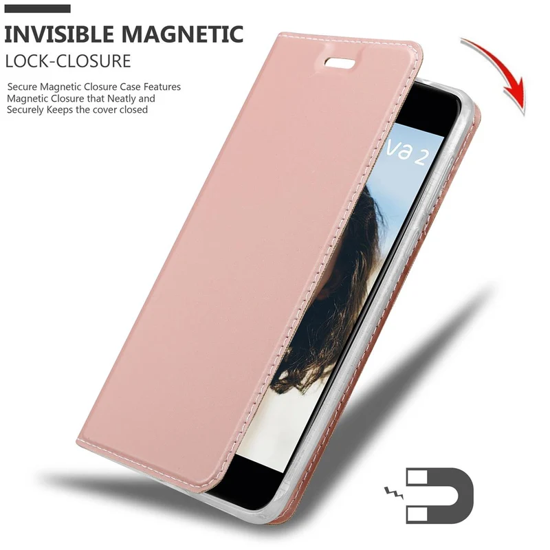 Cadorabo Hülle kompatibel mit Huawei NOVA 2 Schutzhülle mit Magnetverschluss, Standfunktion und Kartenfach