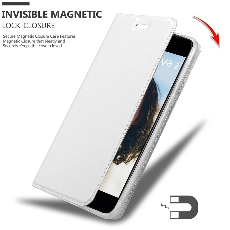 Cadorabo Hülle kompatibel mit Huawei NOVA 2 Schutzhülle mit Magnetverschluss, Standfunktion und Kartenfach