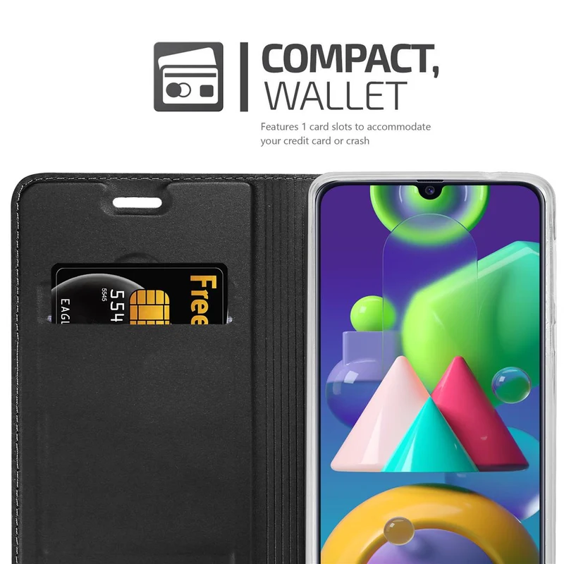 Cadorabo Hülle kompatibel mit Samsung Galaxy M31 Schutzhülle mit Magnetverschluss, Standfunktion und Kartenfach