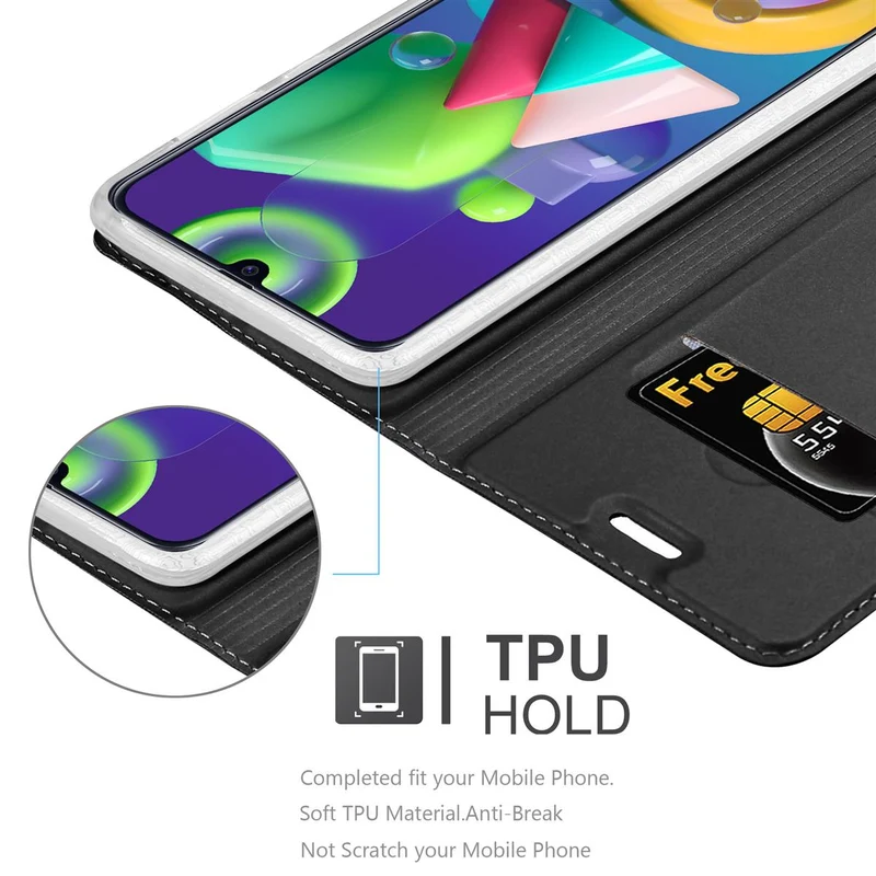 Cadorabo Hülle kompatibel mit Samsung Galaxy M31 Schutzhülle mit Magnetverschluss, Standfunktion und Kartenfach