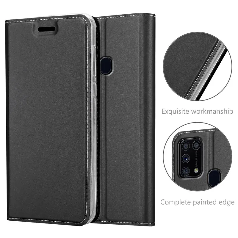 Cadorabo Hülle kompatibel mit Samsung Galaxy M31 Schutzhülle mit Magnetverschluss, Standfunktion und Kartenfach