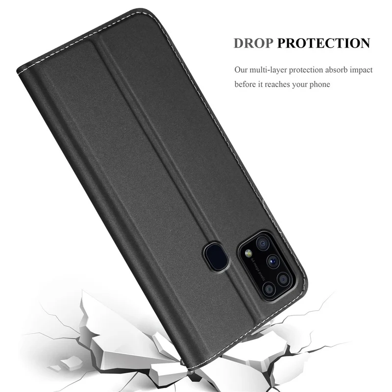 Cadorabo Hülle kompatibel mit Samsung Galaxy M31 Schutzhülle mit Magnetverschluss, Standfunktion und Kartenfach