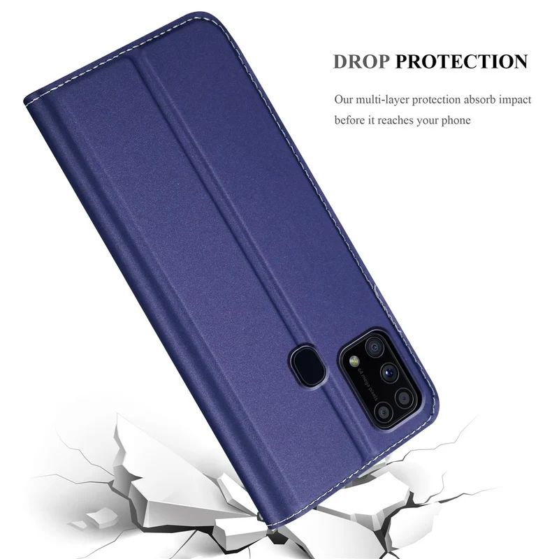 Cadorabo Hülle kompatibel mit Samsung Galaxy M31 Schutzhülle mit Magnetverschluss, Standfunktion und Kartenfach