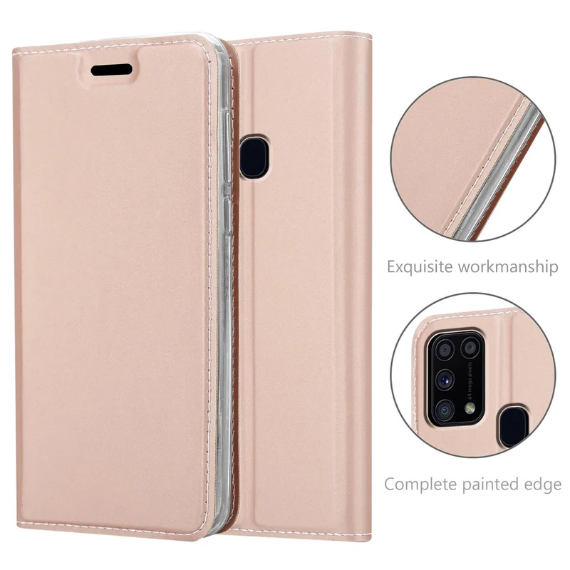 Cadorabo Hülle kompatibel mit Samsung Galaxy M31 Schutzhülle mit Magnetverschluss, Standfunktion und Kartenfach