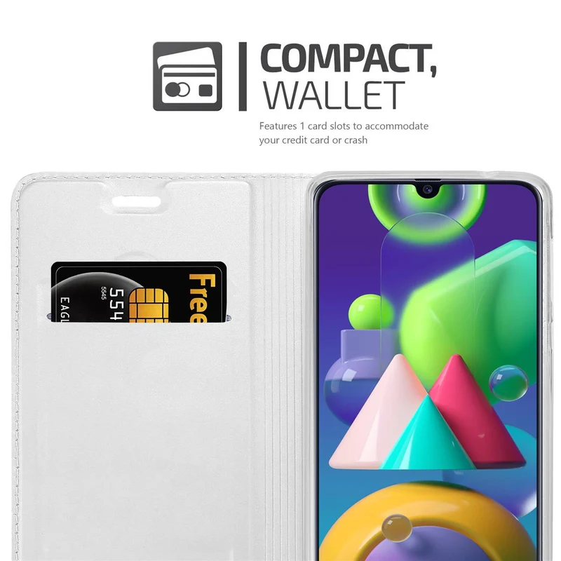 Cadorabo Hülle kompatibel mit Samsung Galaxy M31 Schutzhülle mit Magnetverschluss, Standfunktion und Kartenfach