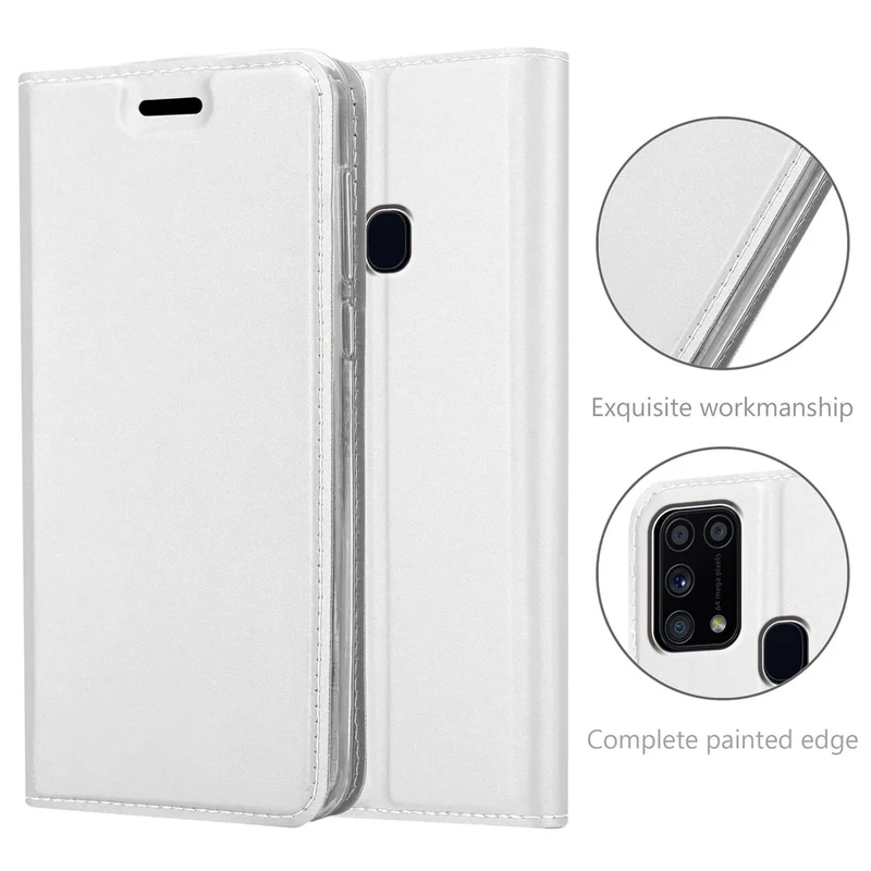 Cadorabo Hülle kompatibel mit Samsung Galaxy M31 Schutzhülle mit Magnetverschluss, Standfunktion und Kartenfach