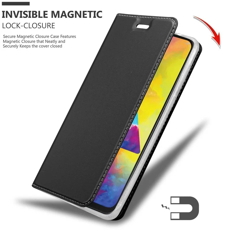 Cadorabo Hülle kompatibel mit Samsung Galaxy M21 / M30s Schutzhülle mit Magnetverschluss, Standfunktion und Kartenfach
