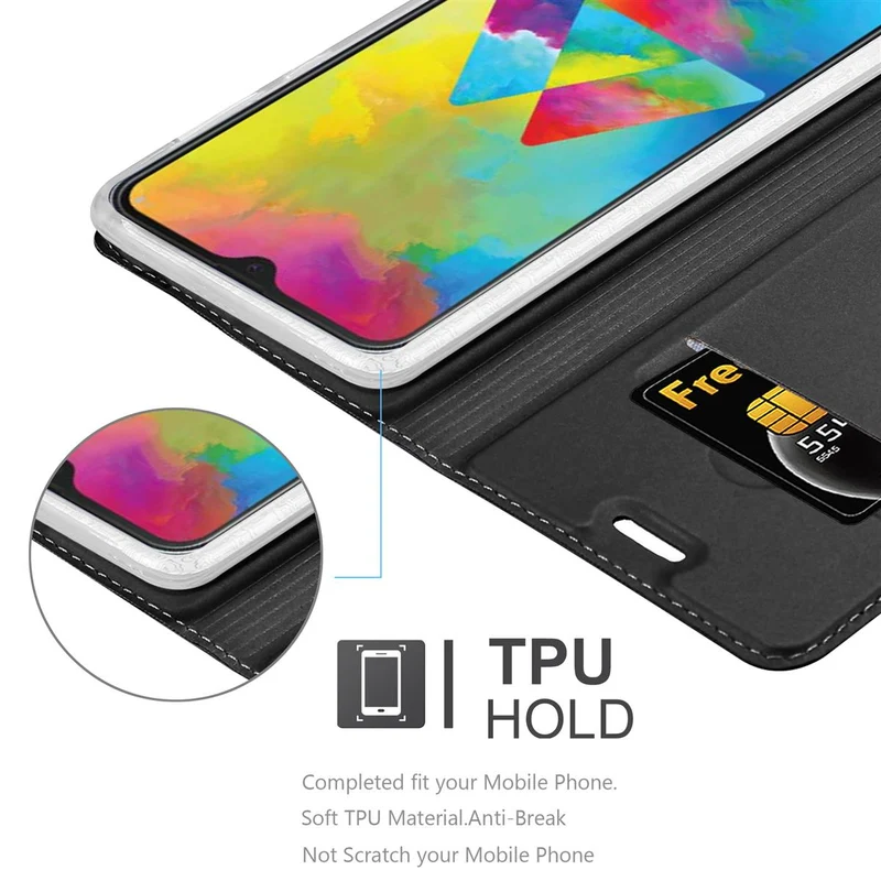 Cadorabo Hülle kompatibel mit Samsung Galaxy M21 / M30s Schutzhülle mit Magnetverschluss, Standfunktion und Kartenfach