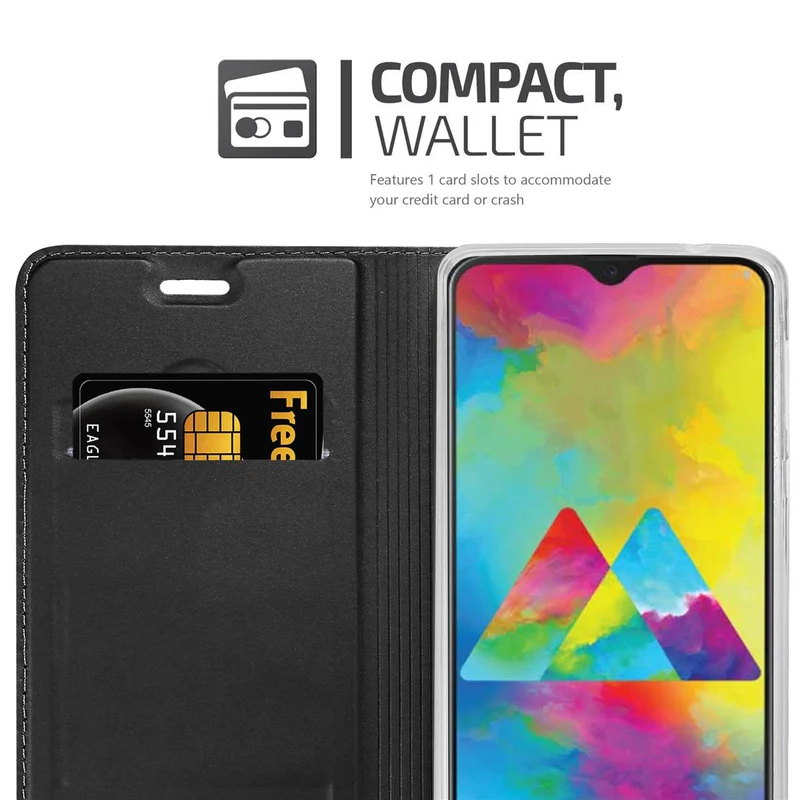 Cadorabo Hülle kompatibel mit Samsung Galaxy M21 / M30s Schutzhülle mit Magnetverschluss, Standfunktion und Kartenfach