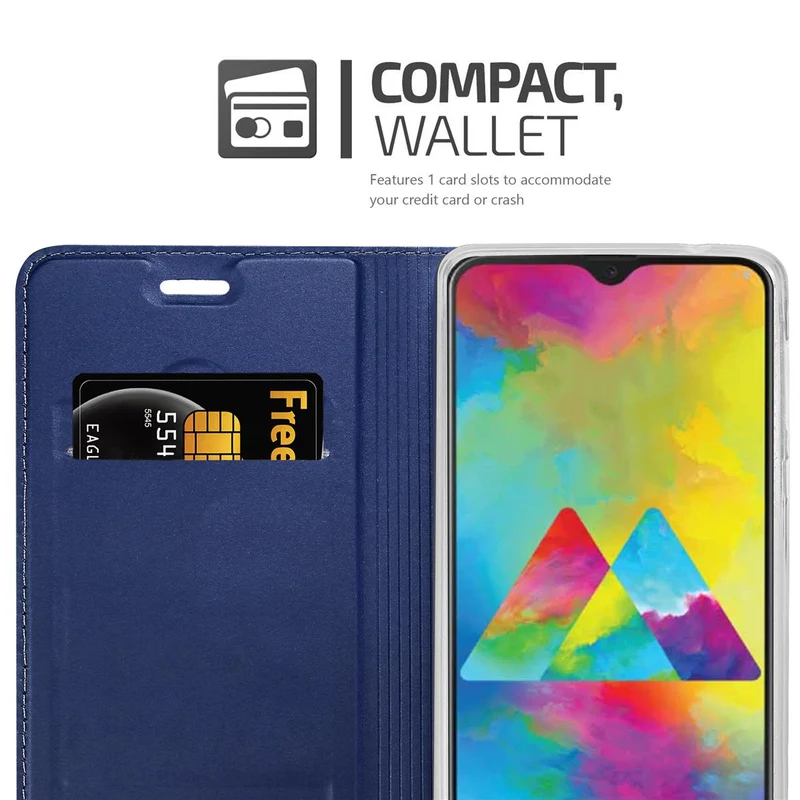 Cadorabo Hülle kompatibel mit Samsung Galaxy M21 / M30s Schutzhülle mit Magnetverschluss, Standfunktion und Kartenfach