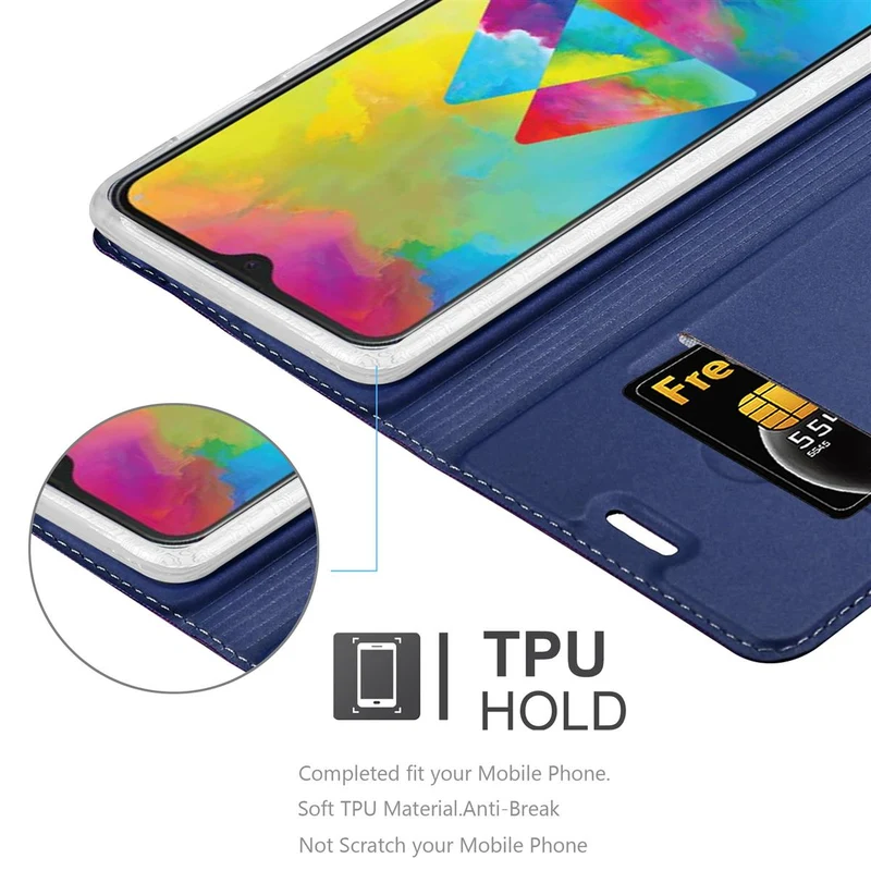 Cadorabo Hülle kompatibel mit Samsung Galaxy M21 / M30s Schutzhülle mit Magnetverschluss, Standfunktion und Kartenfach