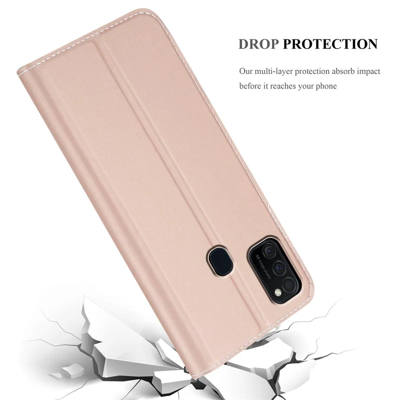 Cadorabo Hülle kompatibel mit Samsung Galaxy M21 / M30s Schutzhülle mit Magnetverschluss, Standfunktion und Kartenfach