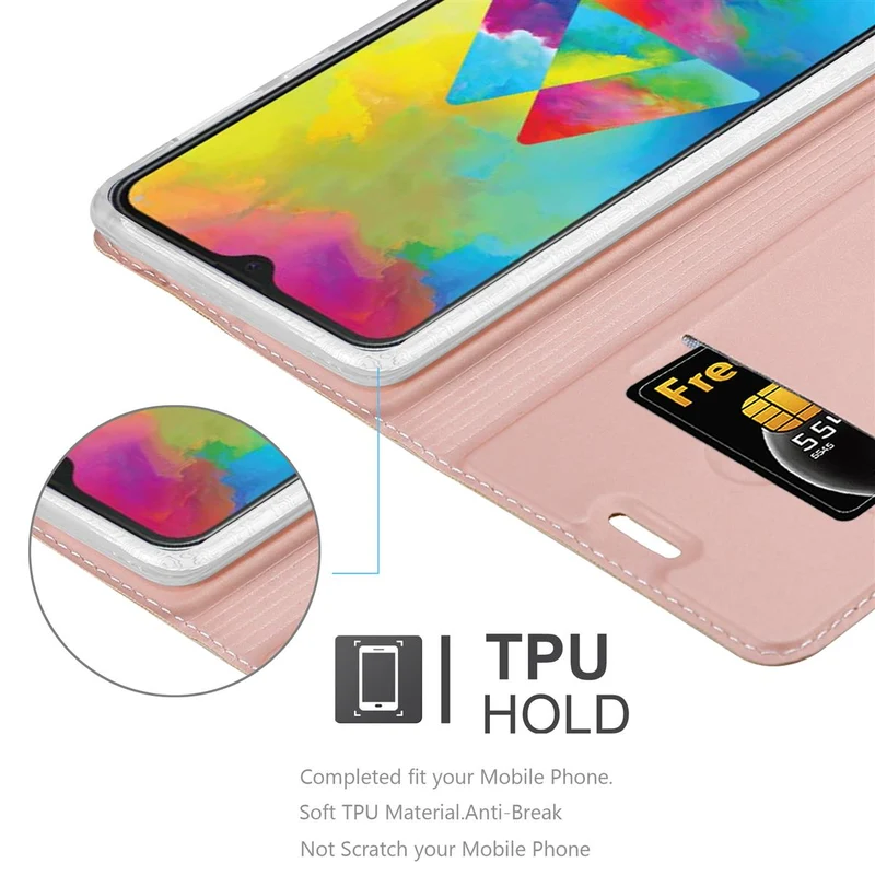 Cadorabo Hülle kompatibel mit Samsung Galaxy M21 / M30s Schutzhülle mit Magnetverschluss, Standfunktion und Kartenfach