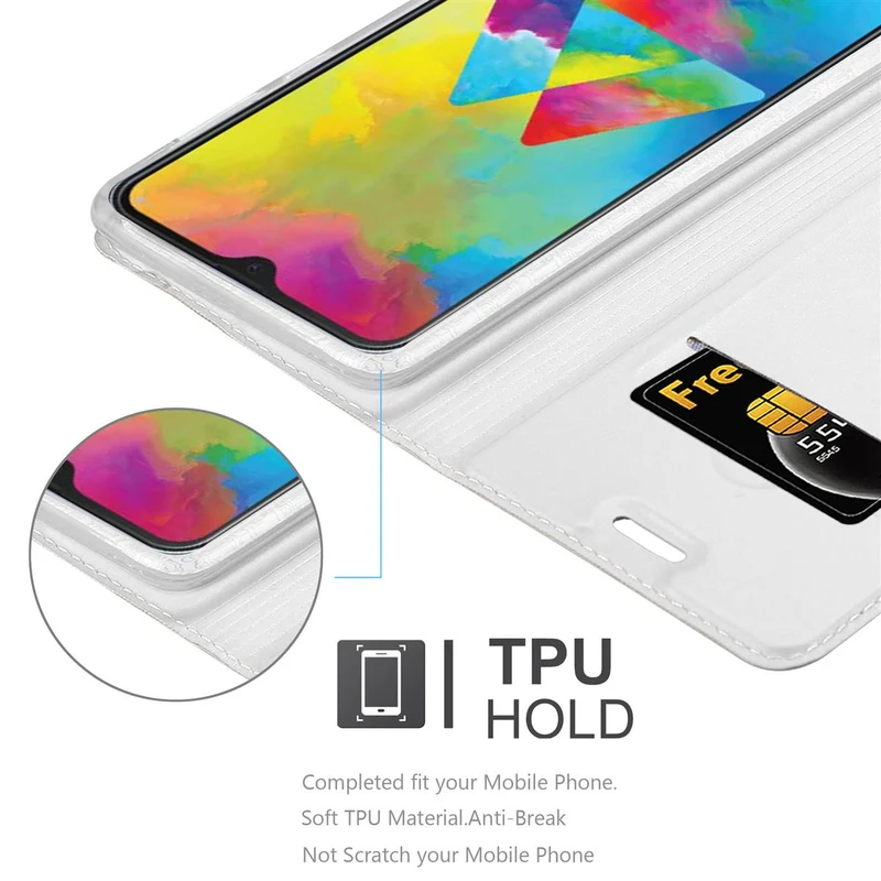 Cadorabo Hülle kompatibel mit Samsung Galaxy M21 / M30s Schutzhülle mit Magnetverschluss, Standfunktion und Kartenfach
