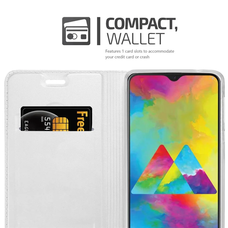 Cadorabo Hülle kompatibel mit Samsung Galaxy M21 / M30s Schutzhülle mit Magnetverschluss, Standfunktion und Kartenfach