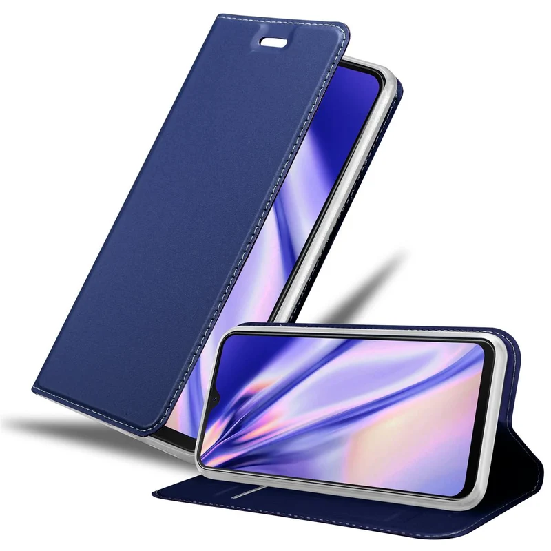 Cadorabo Hülle kompatibel mit Samsung Galaxy M20 Schutzhülle mit Magnetverschluss, Standfunktion und Kartenfach