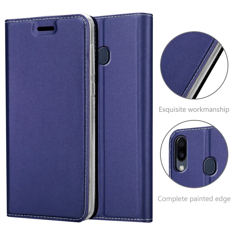 Cadorabo Hülle kompatibel mit Samsung Galaxy M20 Schutzhülle mit Magnetverschluss, Standfunktion und Kartenfach