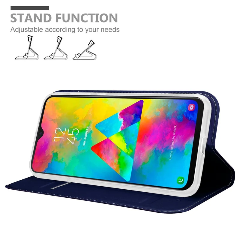 Cadorabo Hülle kompatibel mit Samsung Galaxy M20 Schutzhülle mit Magnetverschluss, Standfunktion und Kartenfach
