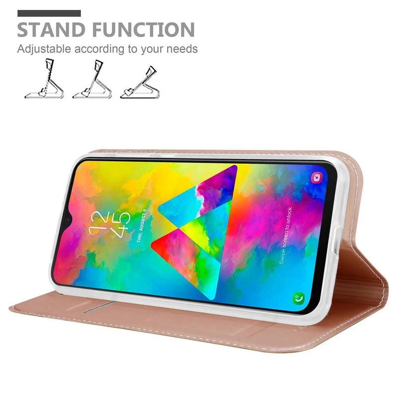 Cadorabo Hülle kompatibel mit Samsung Galaxy M20 Schutzhülle mit Magnetverschluss, Standfunktion und Kartenfach