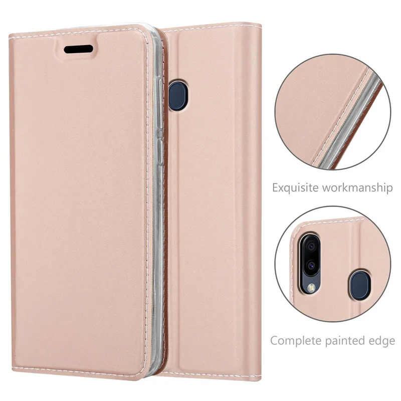 Cadorabo Hülle kompatibel mit Samsung Galaxy M20 Schutzhülle mit Magnetverschluss, Standfunktion und Kartenfach