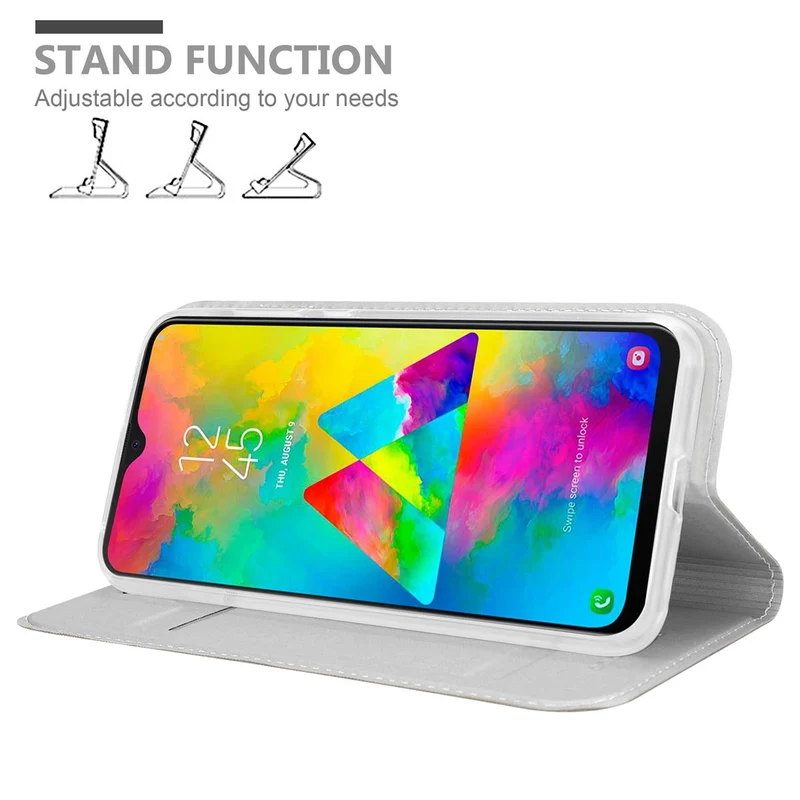 Cadorabo Hülle kompatibel mit Samsung Galaxy M20 Schutzhülle mit Magnetverschluss, Standfunktion und Kartenfach
