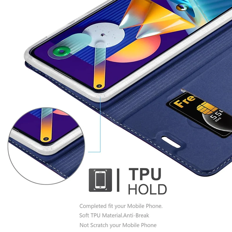 Cadorabo Hülle kompatibel mit Samsung Galaxy A11 / M11 Schutzhülle mit Magnetverschluss, Standfunktion und Kartenfach