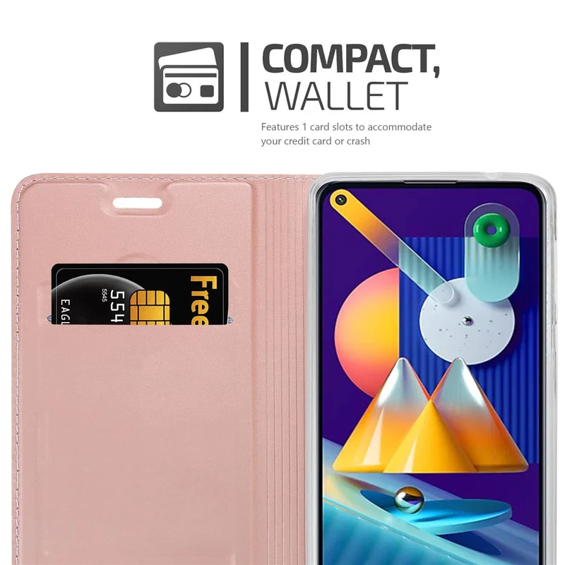 Cadorabo Hülle kompatibel mit Samsung Galaxy A11 / M11 Schutzhülle mit Magnetverschluss, Standfunktion und Kartenfach