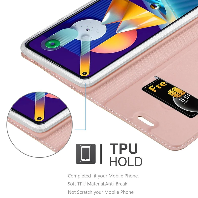 Cadorabo Hülle kompatibel mit Samsung Galaxy A11 / M11 Schutzhülle mit Magnetverschluss, Standfunktion und Kartenfach