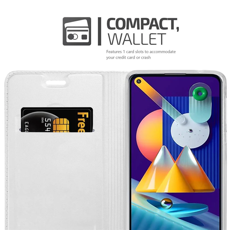 Cadorabo Hülle kompatibel mit Samsung Galaxy A11 / M11 Schutzhülle mit Magnetverschluss, Standfunktion und Kartenfach