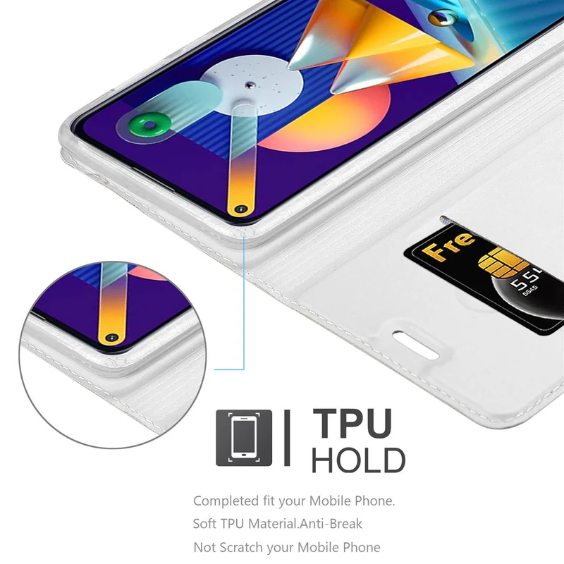 Cadorabo Hülle kompatibel mit Samsung Galaxy A11 / M11 Schutzhülle mit Magnetverschluss, Standfunktion und Kartenfach