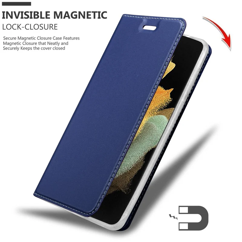 Cadorabo Hülle kompatibel mit Samsung Galaxy S21 ULTRA Schutzhülle mit Magnetverschluss, Standfunktion und Kartenfach