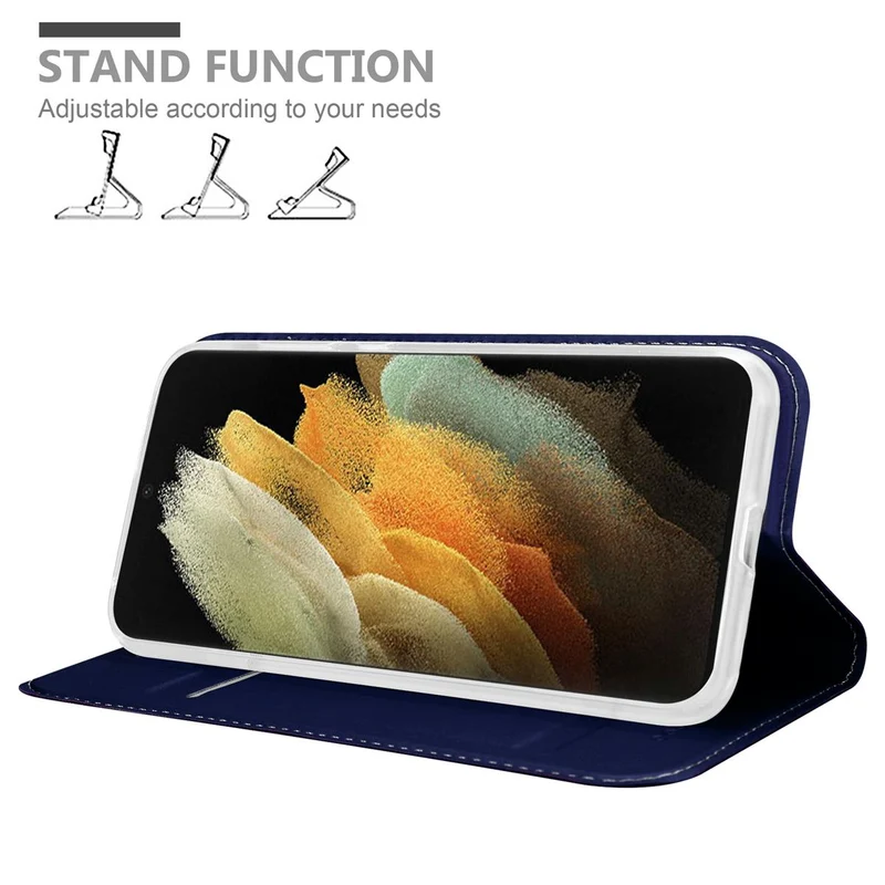 Cadorabo Hülle kompatibel mit Samsung Galaxy S21 ULTRA Schutzhülle mit Magnetverschluss, Standfunktion und Kartenfach