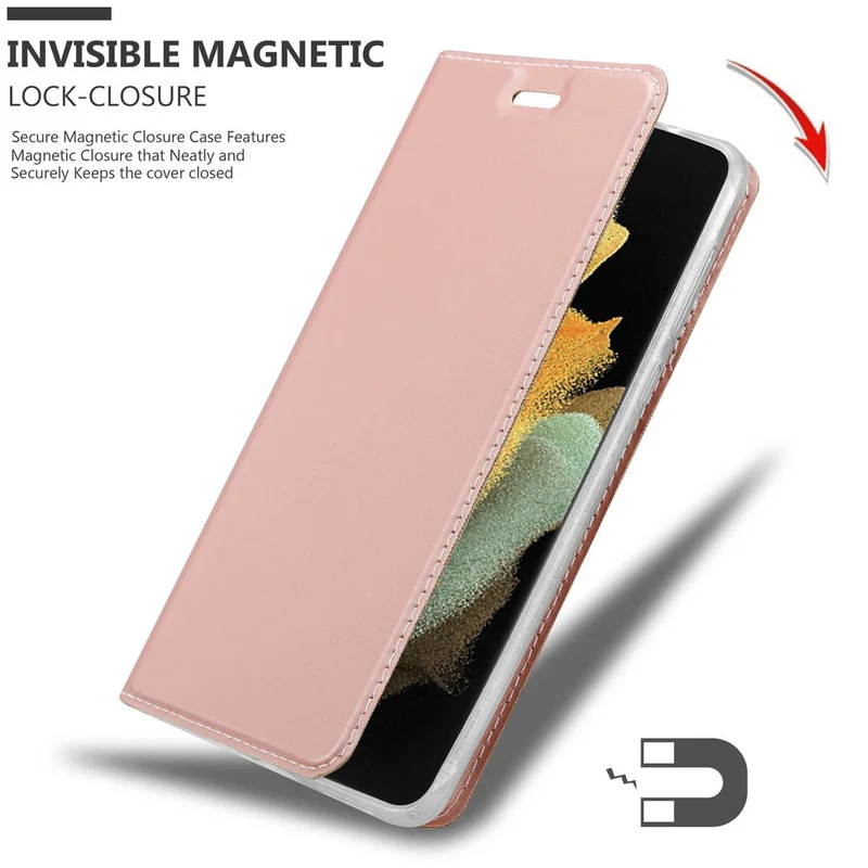 Cadorabo Hülle kompatibel mit Samsung Galaxy S21 ULTRA Schutzhülle mit Magnetverschluss, Standfunktion und Kartenfach