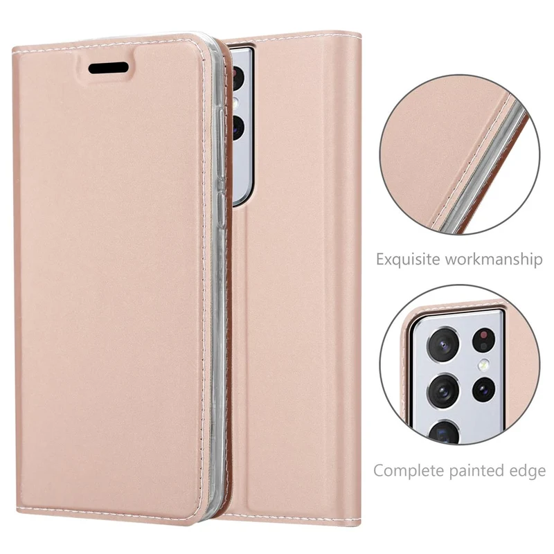 Cadorabo Hülle kompatibel mit Samsung Galaxy S21 ULTRA Schutzhülle mit Magnetverschluss, Standfunktion und Kartenfach