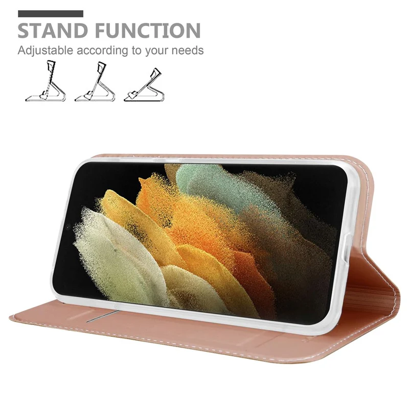 Cadorabo Hülle kompatibel mit Samsung Galaxy S21 ULTRA Schutzhülle mit Magnetverschluss, Standfunktion und Kartenfach