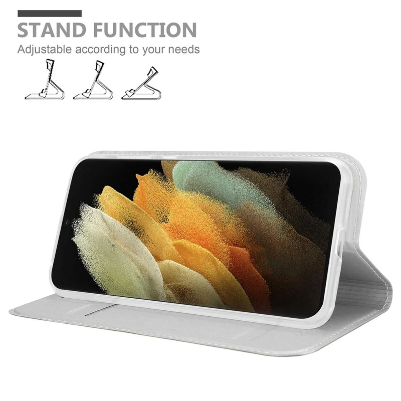 Cadorabo Hülle kompatibel mit Samsung Galaxy S21 ULTRA Schutzhülle mit Magnetverschluss, Standfunktion und Kartenfach
