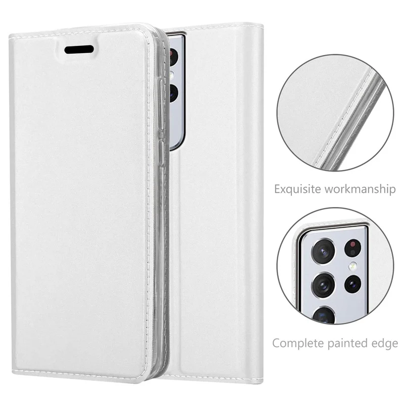 Cadorabo Hülle kompatibel mit Samsung Galaxy S21 ULTRA Schutzhülle mit Magnetverschluss, Standfunktion und Kartenfach