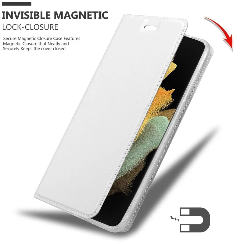 Cadorabo Hülle kompatibel mit Samsung Galaxy S21 ULTRA Schutzhülle mit Magnetverschluss, Standfunktion und Kartenfach