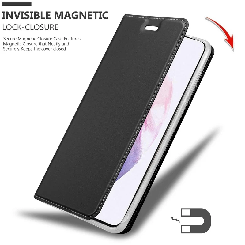 Cadorabo Hülle kompatibel mit Samsung Galaxy S21 PLUS Schutzhülle mit Magnetverschluss, Standfunktion und Kartenfach