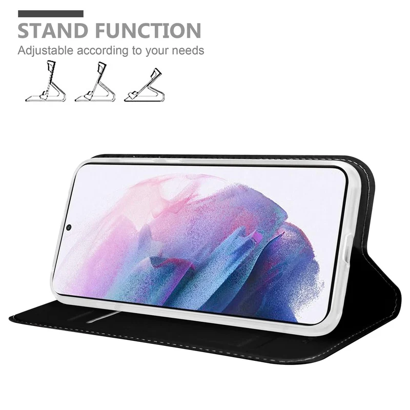 Cadorabo Hülle kompatibel mit Samsung Galaxy S21 PLUS Schutzhülle mit Magnetverschluss, Standfunktion und Kartenfach
