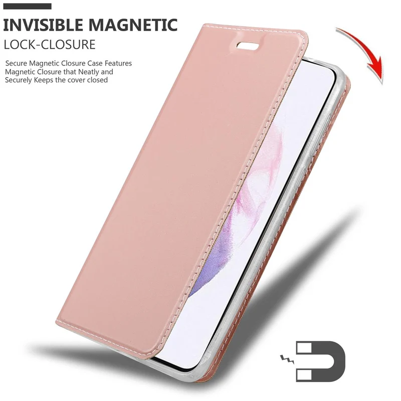 Cadorabo Hülle kompatibel mit Samsung Galaxy S21 PLUS Schutzhülle mit Magnetverschluss, Standfunktion und Kartenfach