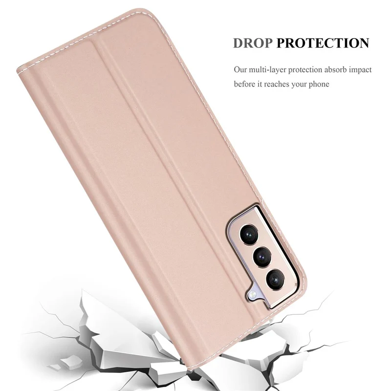 Cadorabo Hülle kompatibel mit Samsung Galaxy S21 PLUS Schutzhülle mit Magnetverschluss, Standfunktion und Kartenfach