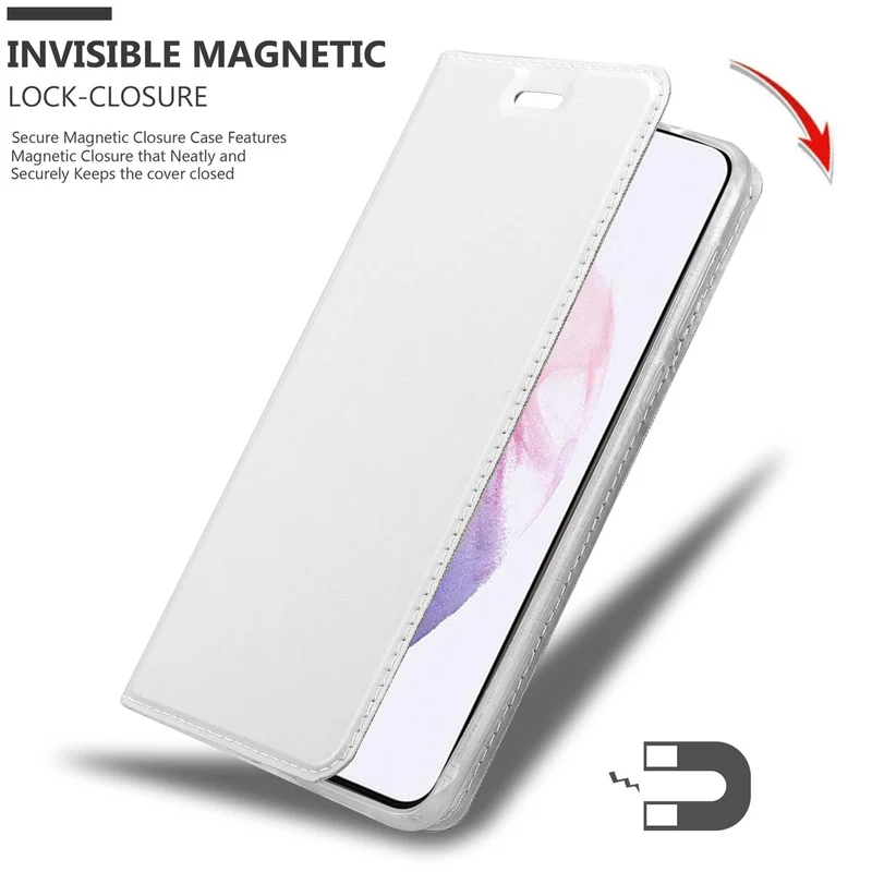 Cadorabo Hülle kompatibel mit Samsung Galaxy S21 PLUS Schutzhülle mit Magnetverschluss, Standfunktion und Kartenfach