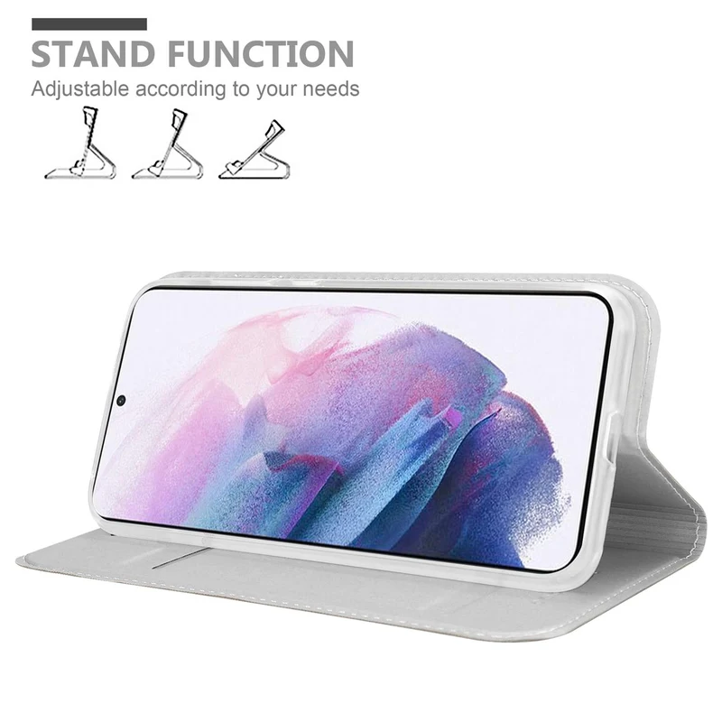 Cadorabo Hülle kompatibel mit Samsung Galaxy S21 PLUS Schutzhülle mit Magnetverschluss, Standfunktion und Kartenfach