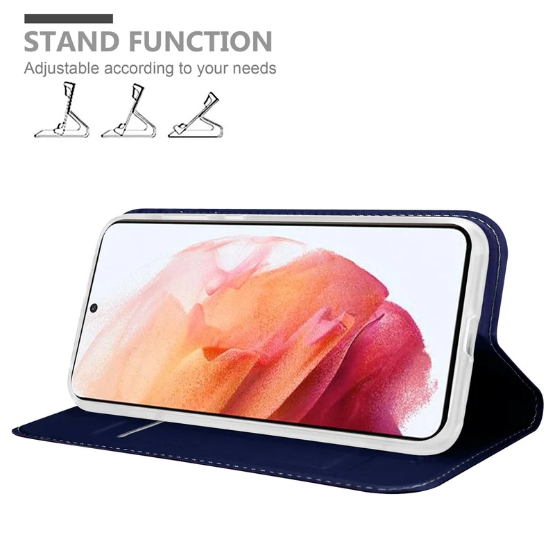 Cadorabo Hülle kompatibel mit Samsung Galaxy S21 5G Schutzhülle mit Magnetverschluss, Standfunktion und Kartenfach