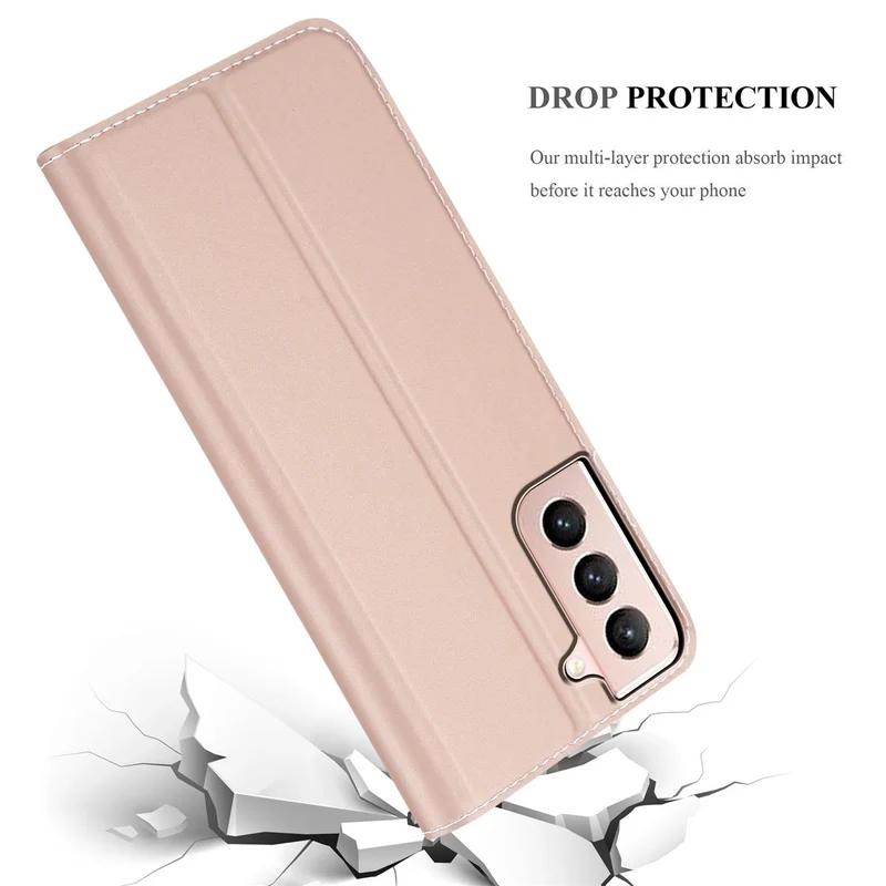 Cadorabo Hülle kompatibel mit Samsung Galaxy S21 5G Schutzhülle mit Magnetverschluss, Standfunktion und Kartenfach